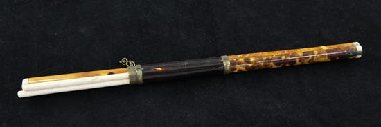 A Korean bone and tortoiseshell eating set, 19th century, 28cm